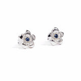 Custard London Stitch pendant and flower earring set - British product