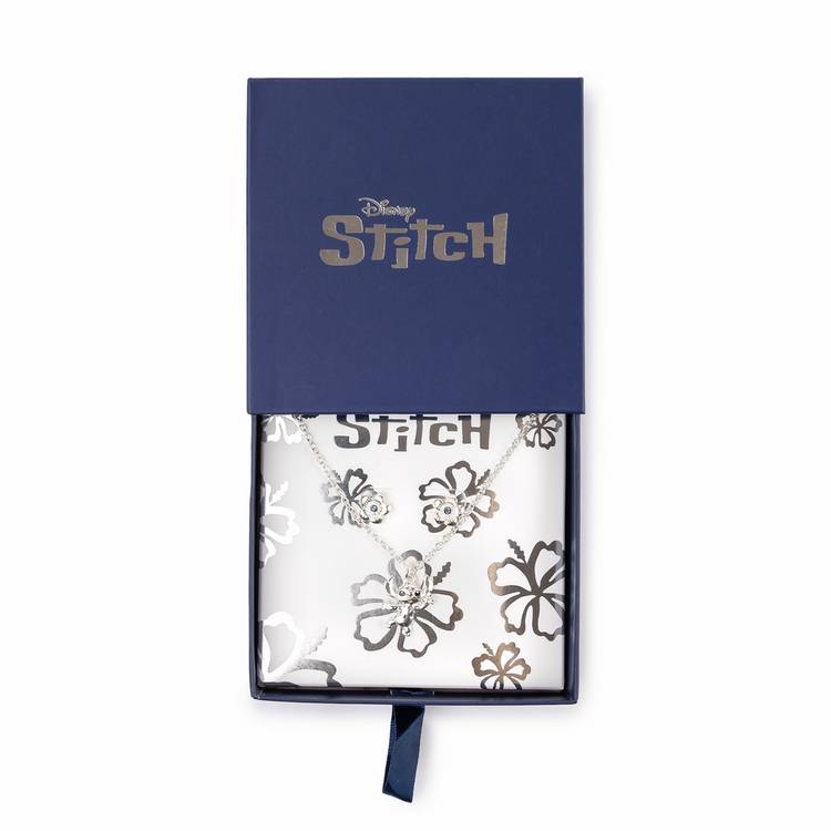 Custard London Stitch pendant and flower earring set - British product