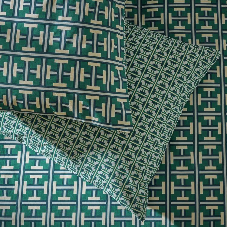 Habitat Geo Box Print Teal bedding set single (British brand)
