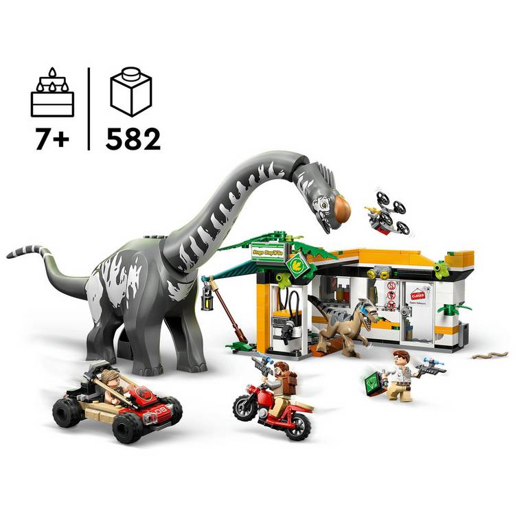 LEGO building toy Jurassic World Raptor and Titanosaurus Mission 582 pieces - British product