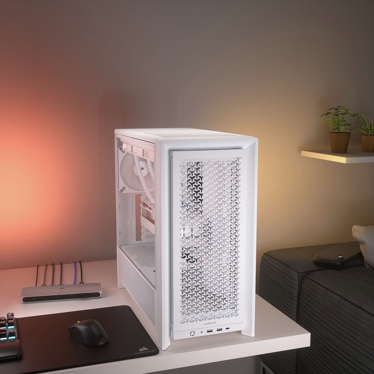 Corsair FRAME 4000D RS ARGB white mid-tower PC case - British product