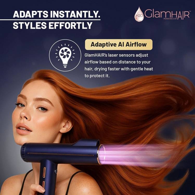 H2O GlamHAIR hair dryer with AI technology, UK version
