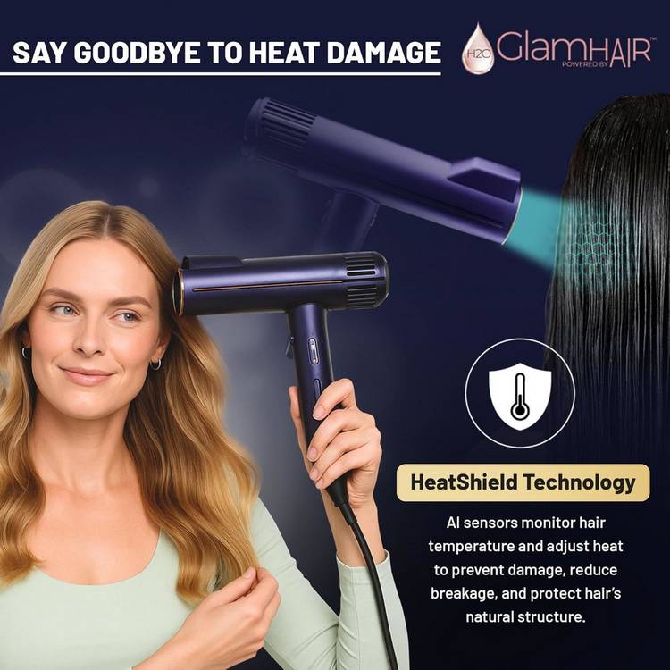H2O GlamHAIR hair dryer with AI technology, UK version