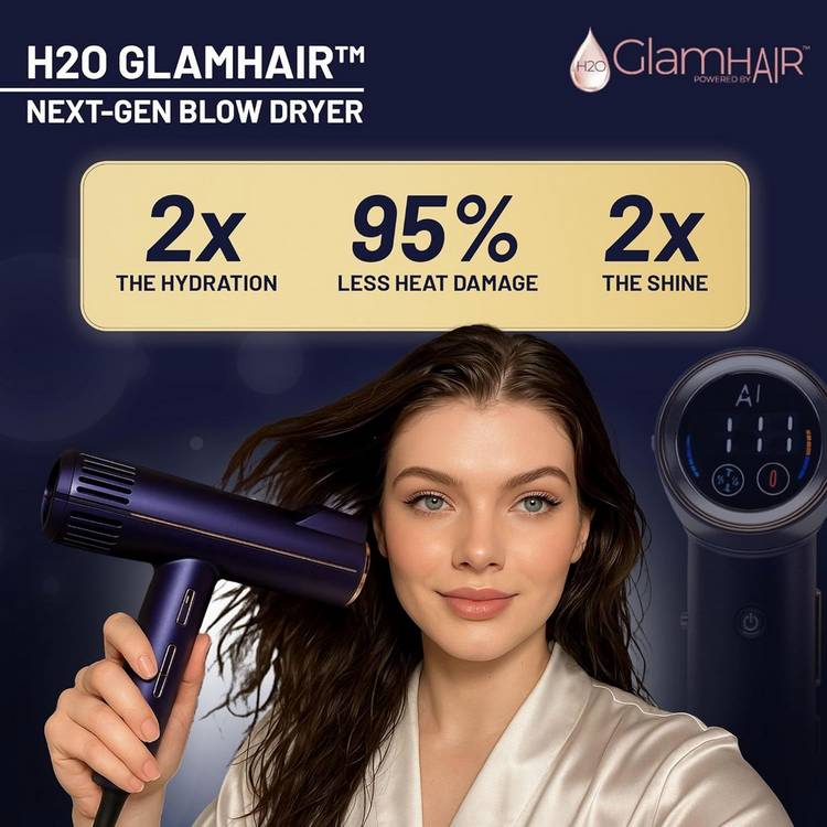 H2O GlamHAIR hair dryer with AI technology, UK version