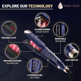 H2O Steam Styler Slim 2-in-1 hair straightener and curler, UK version
