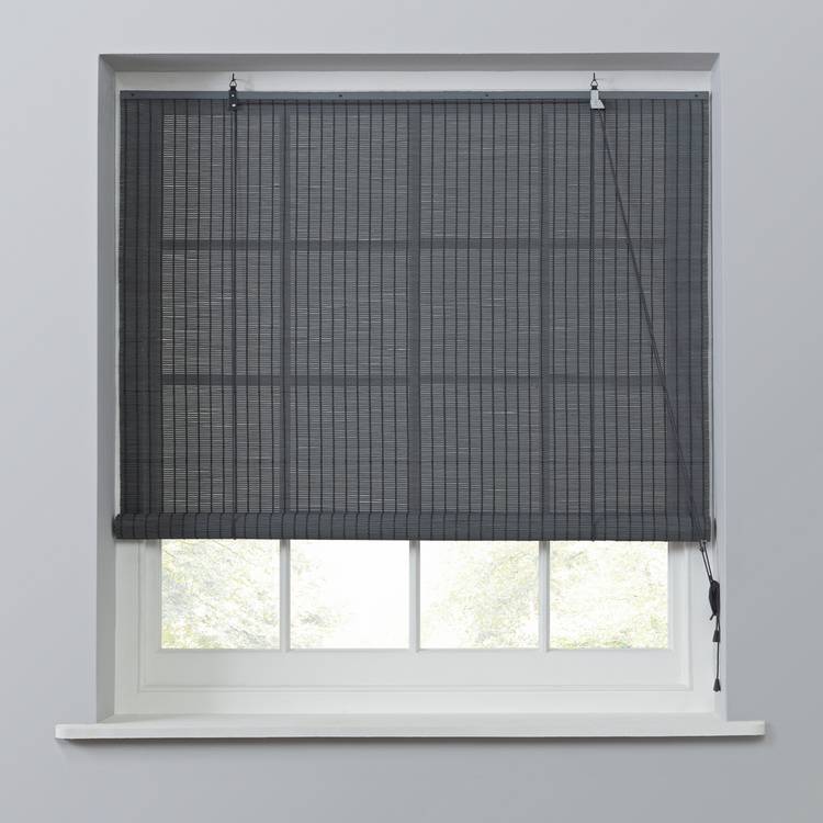 Little Black Book bamboo grey roller blind 90cm (British brand)