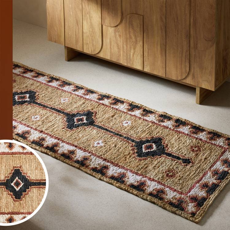 Habitat Soumak natural jute flatweave runner 66x200cm - British product