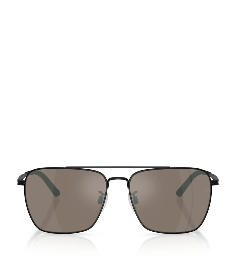 Oliver Peoples R-15 Square Metall-Sonnenbrille, UK Version