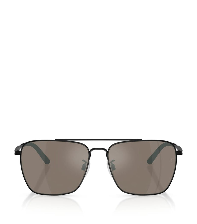 Oliver Peoples R-15 Square Metall-Sonnenbrille, UK Version