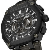 Police men's black shield watch with leather strap, UK version