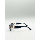SVNX cat-eye diamond infinity sunglasses in black - British product