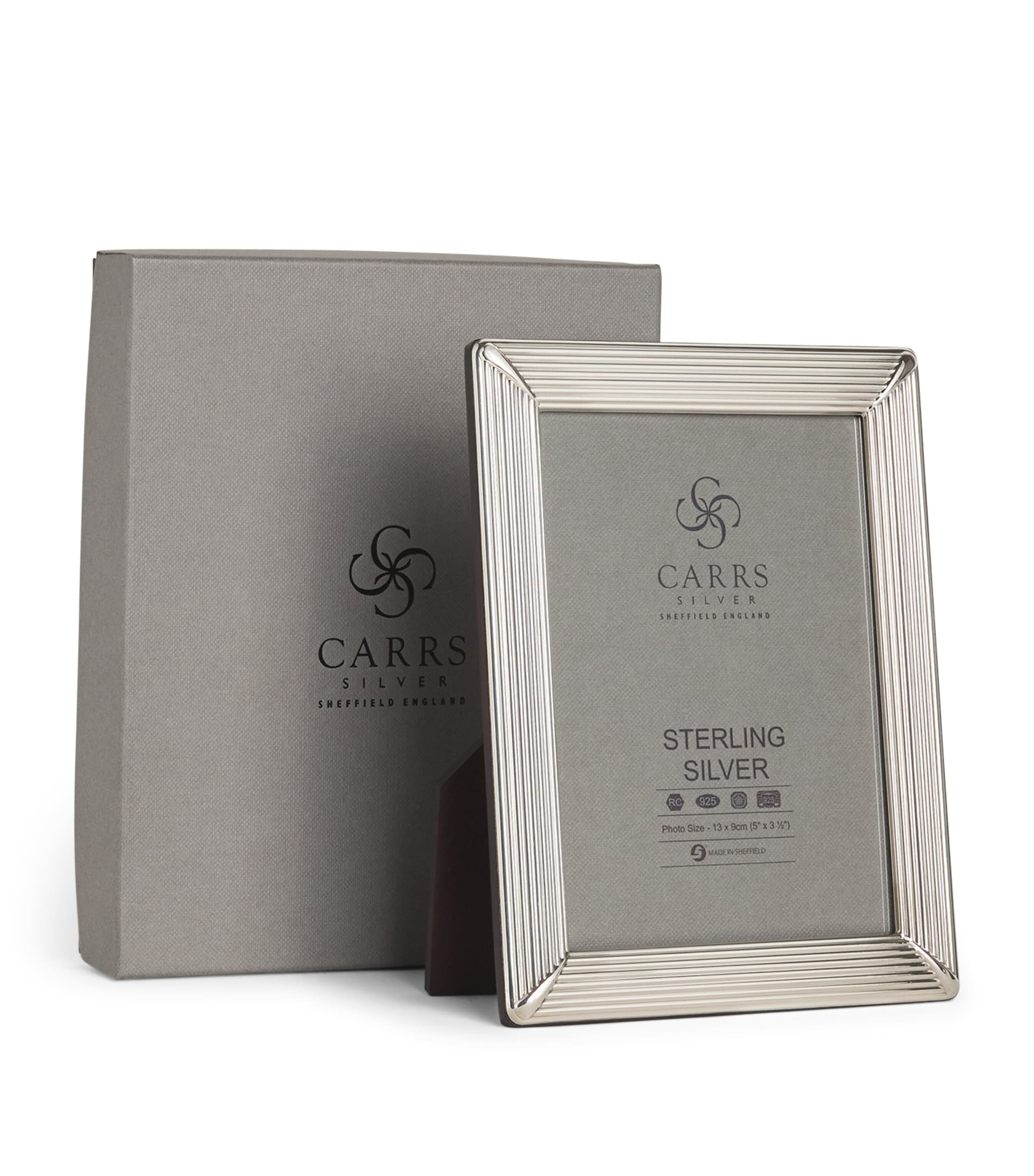 Carrs Silver sterling silver fluted photo frame 5x3.5 inch - British product
