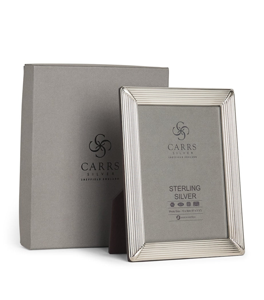 Carrs Silver sterling silver fluted photo frame 5x3.5 inch - British product