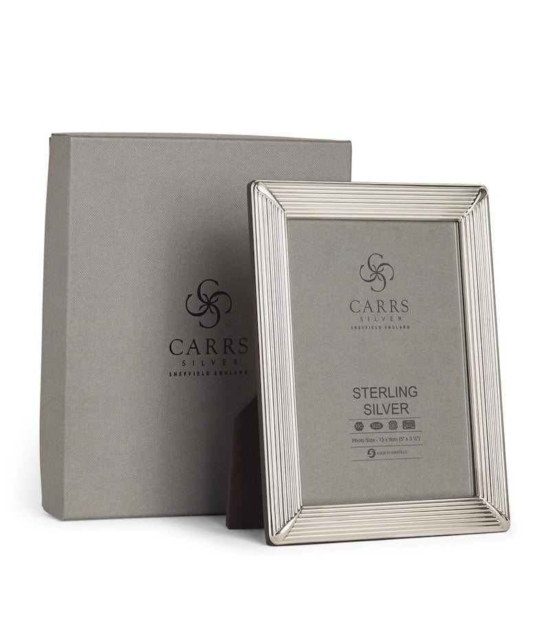 Carrs Silver sterling silver fluted photo frame 5x3.5 inch - British product