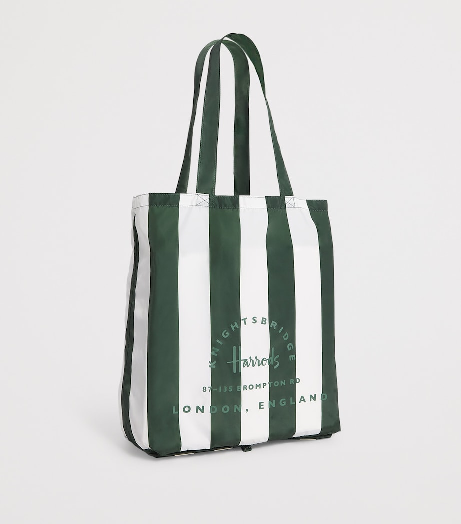 Harrods pocket shopper bag with logo and stripe (British brand)