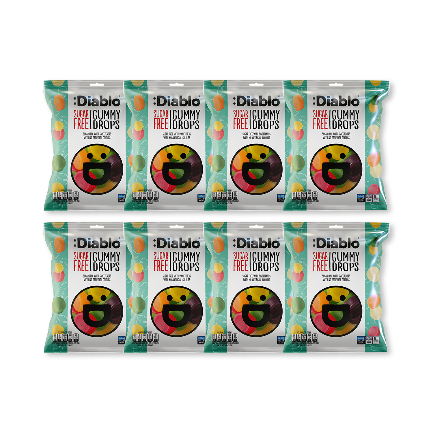 Diablo Sugar Free Gummy Drops 75g Pack of 8