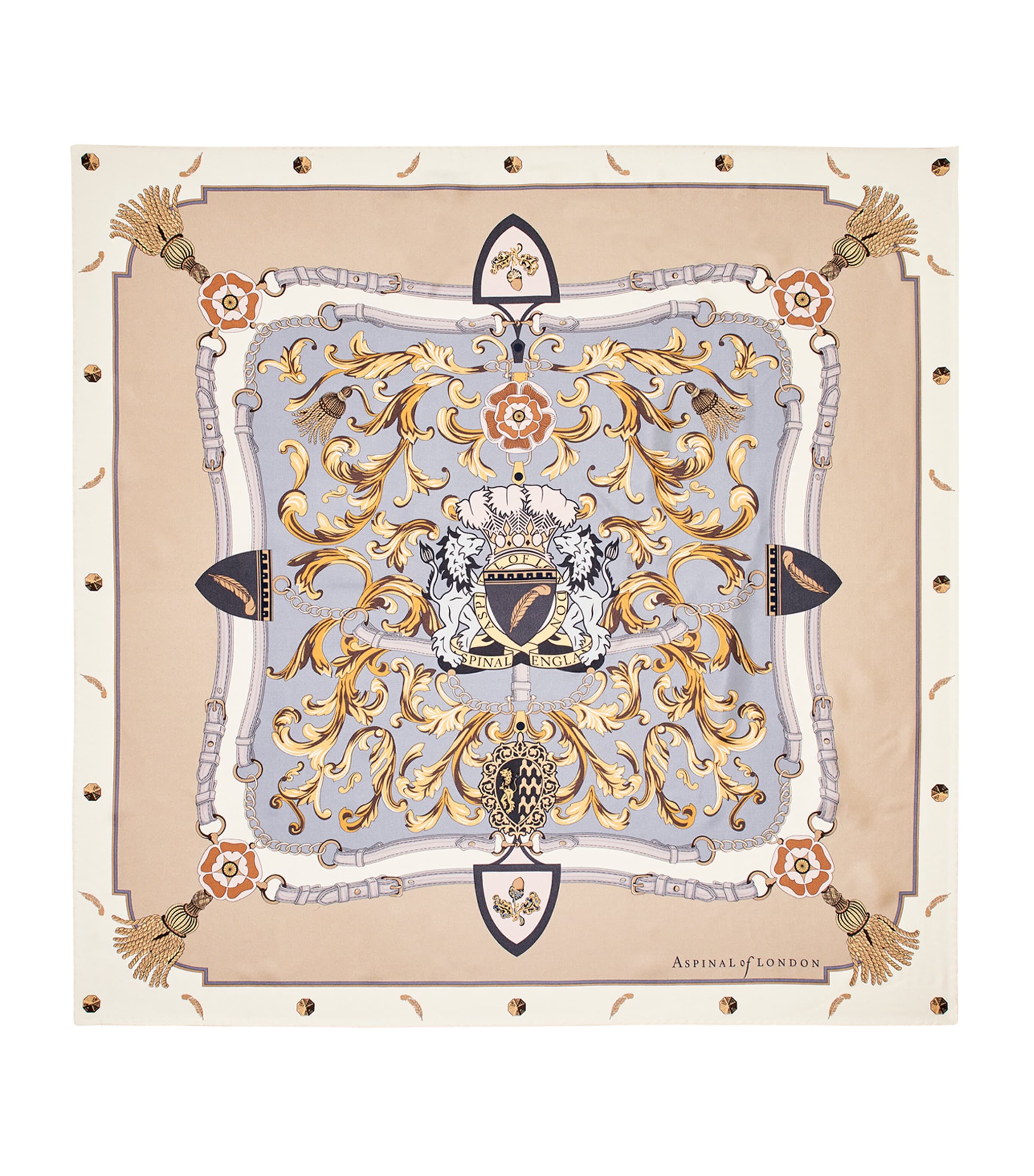 Aspinal of London silk signature scarf 90cm, UK version