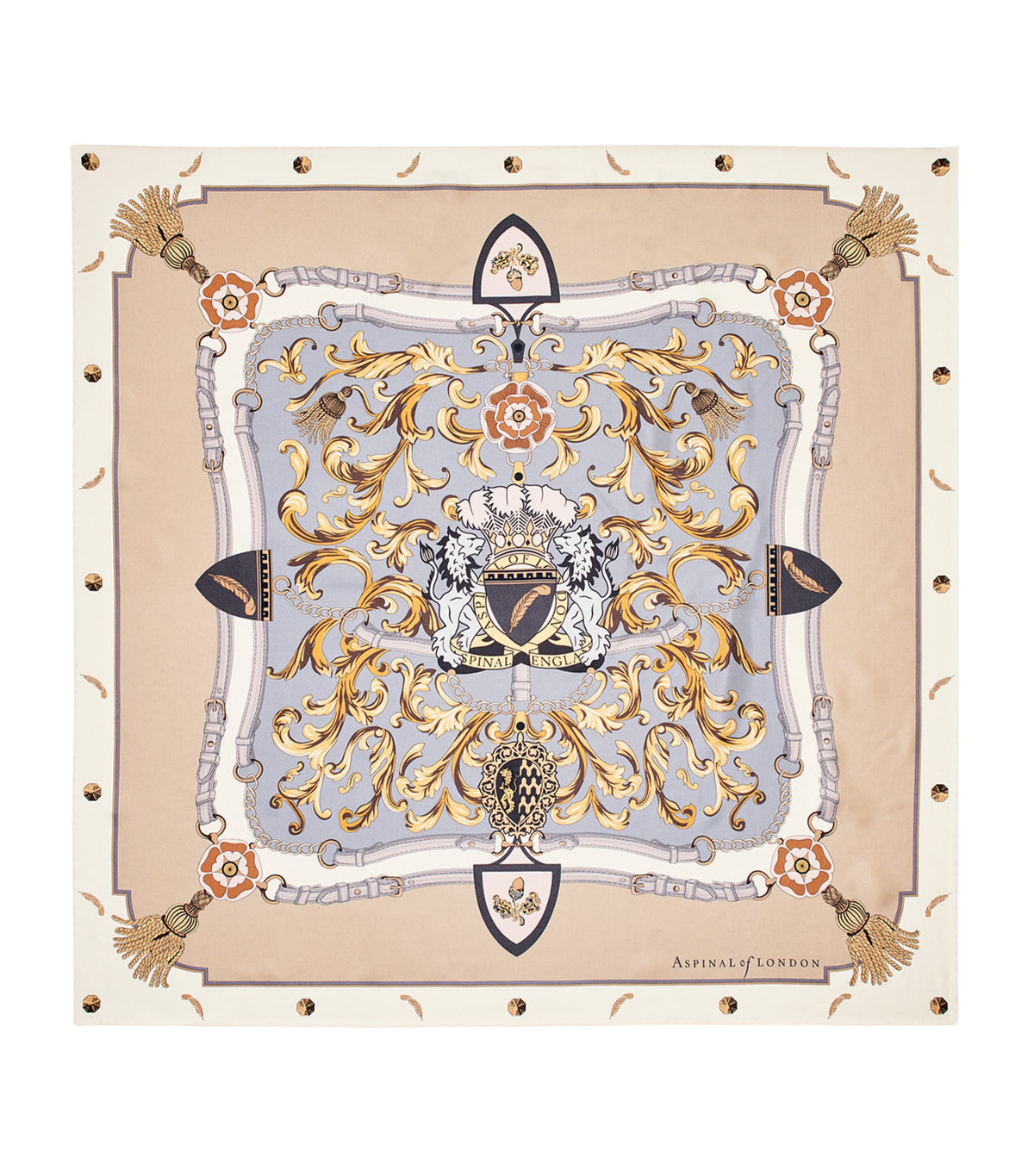 Aspinal of London silk signature scarf 90cm, UK version