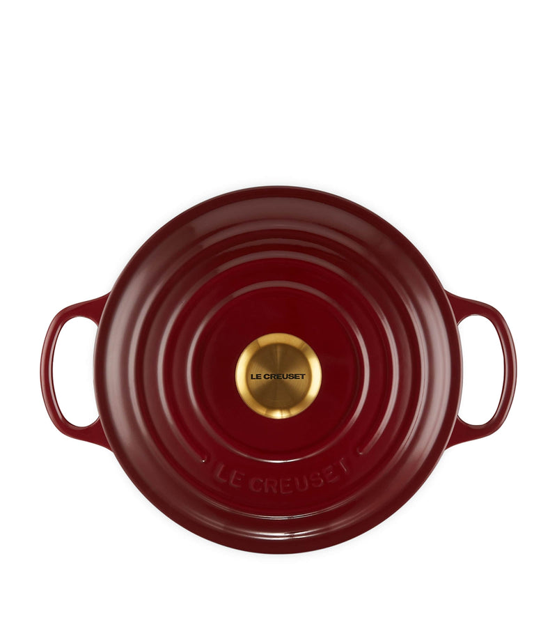 Le Creuset cast iron round casserole dish 24cm, imported from the UK
