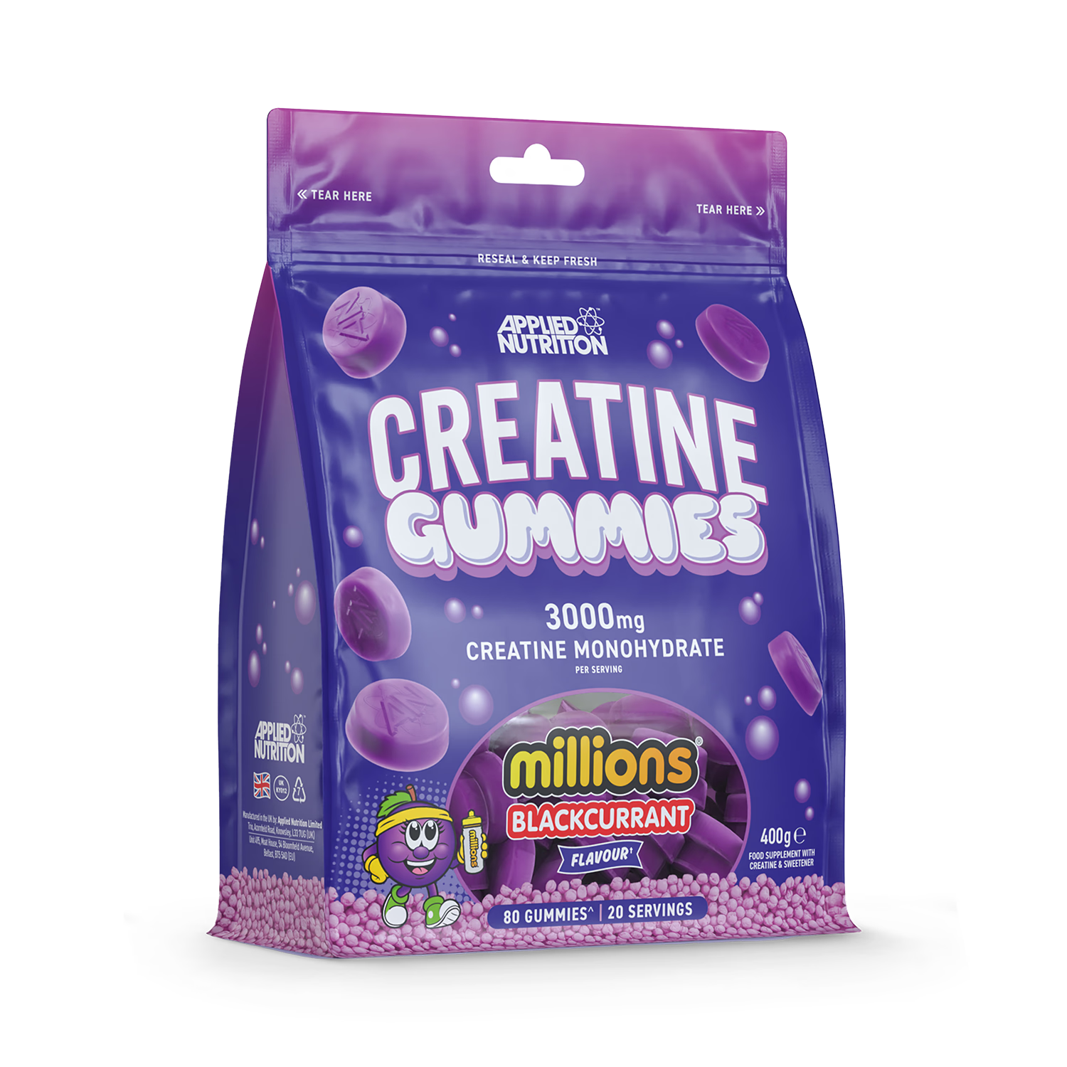 Applied Nutrition Creatine Gummies Blackcurrant 400g - British product