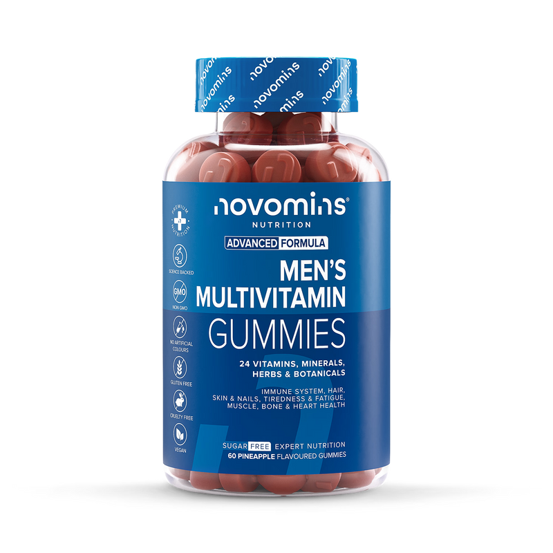 Novomins men's multivitamin pineapple gummies 60 count (British brand)