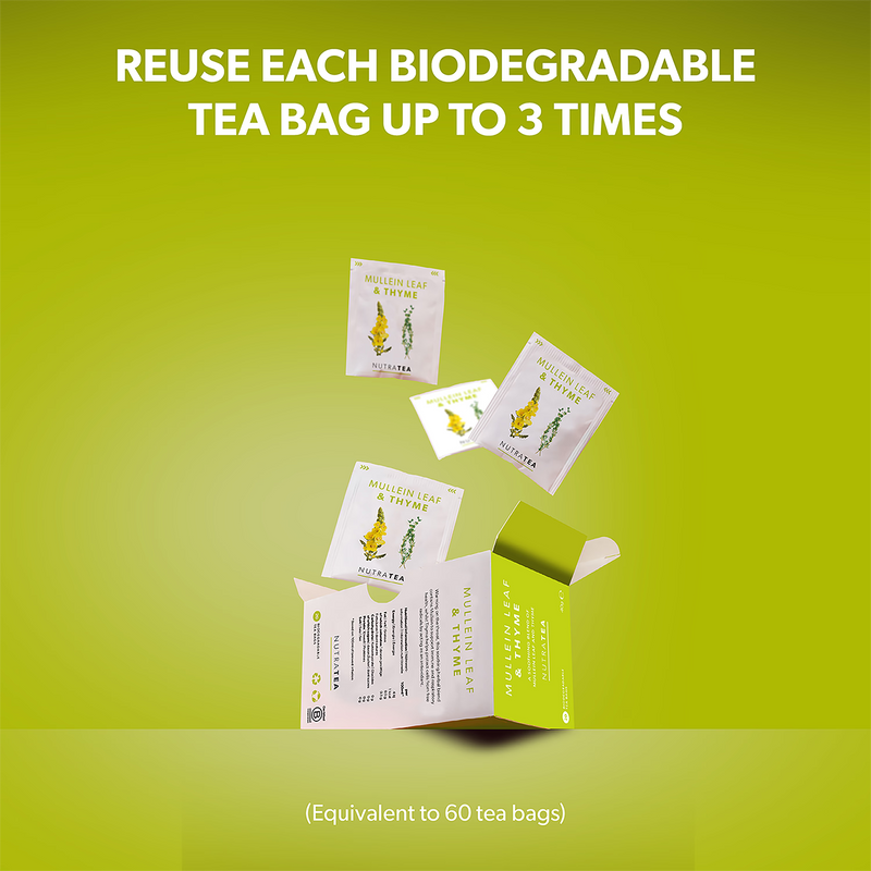 Mullein Leaf & Thyme Herbal Tea 20 tea bags, imported from the UK