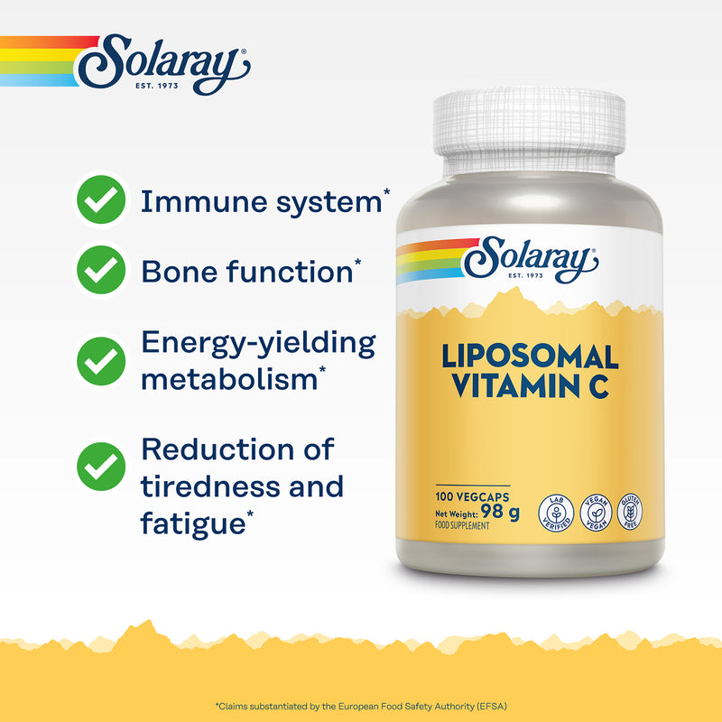 Solaray Liposomal Vitamin C supplement 100 capsules - British product
