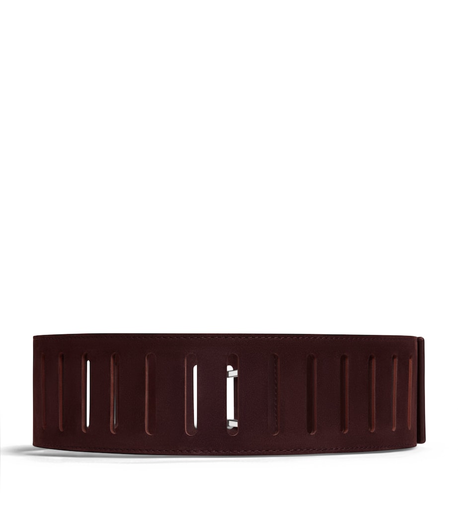 Alaïa nubuck leather belt rectangular buckle 6cm, UK version