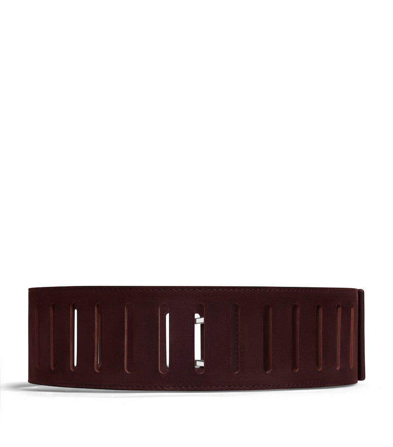Alaïa nubuck leather belt rectangular buckle 6cm, UK version