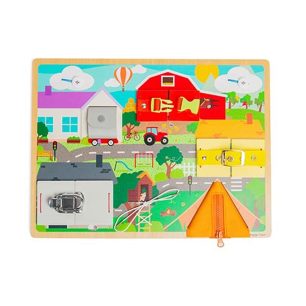 Bigjigs Toys Wooden Life Skills Activity Board GOODS Superdrug   