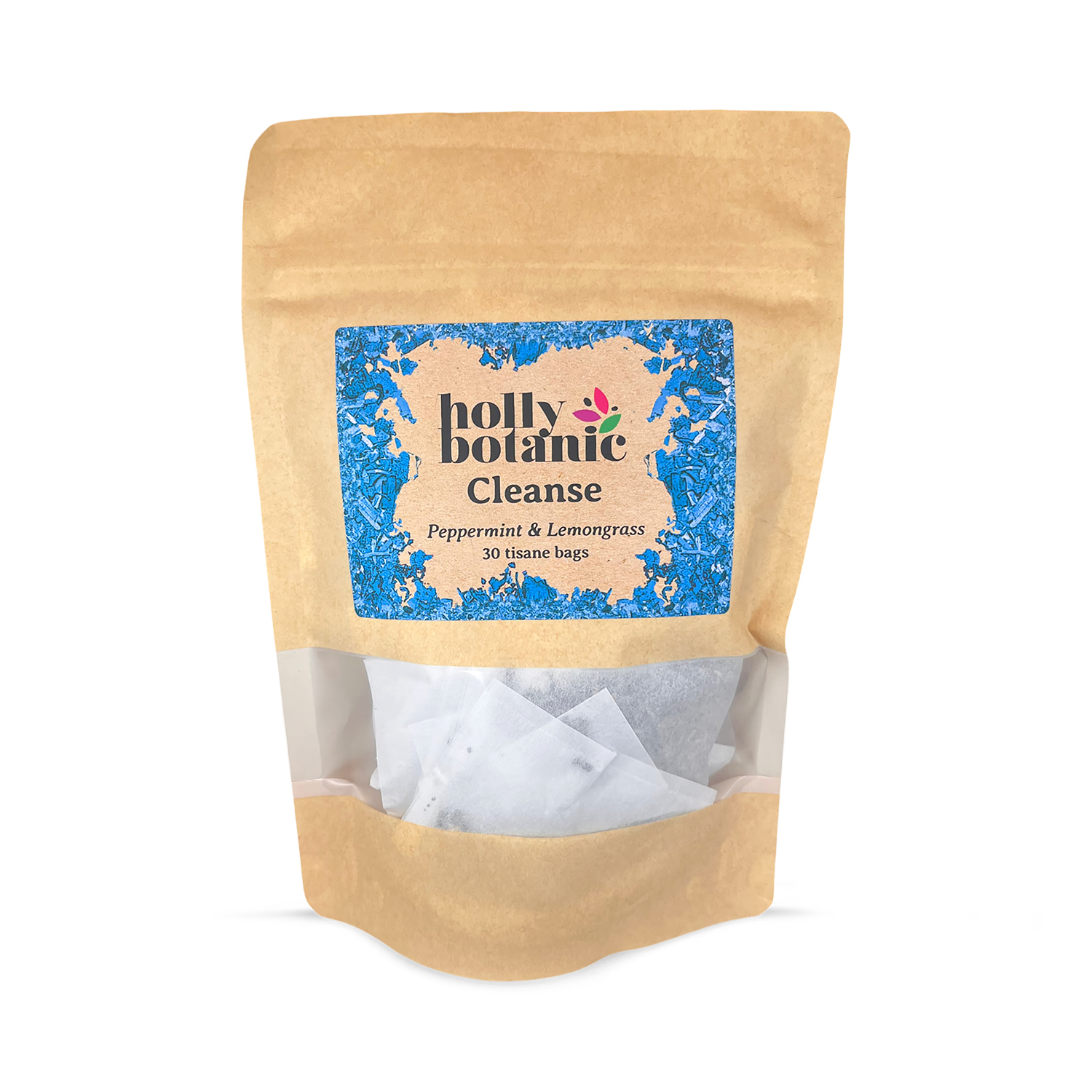 Holly Botanic Cleanse Tisane Peppermint and Lemongrass 30 tea bags, imported from the UK