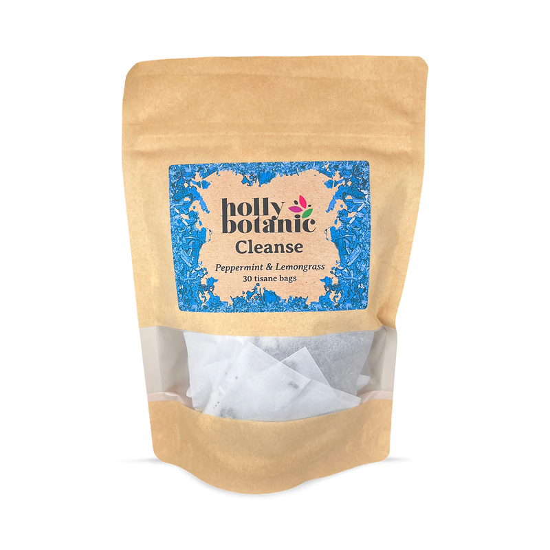 Holly Botanic Cleanse Tisane Peppermint and Lemongrass 30 tea bags, imported from the UK