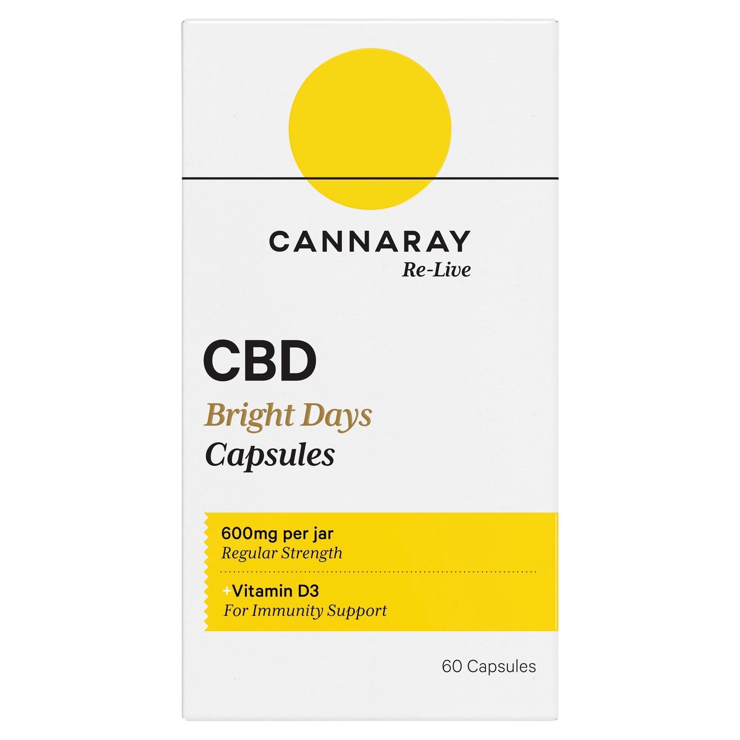 Cannaray Re Live CBD Bright Days Capsules x60 GOODS Sainsburys   