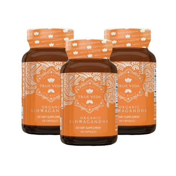 True Veda | Organic Ashwagandha | Vegan | 180 Caps