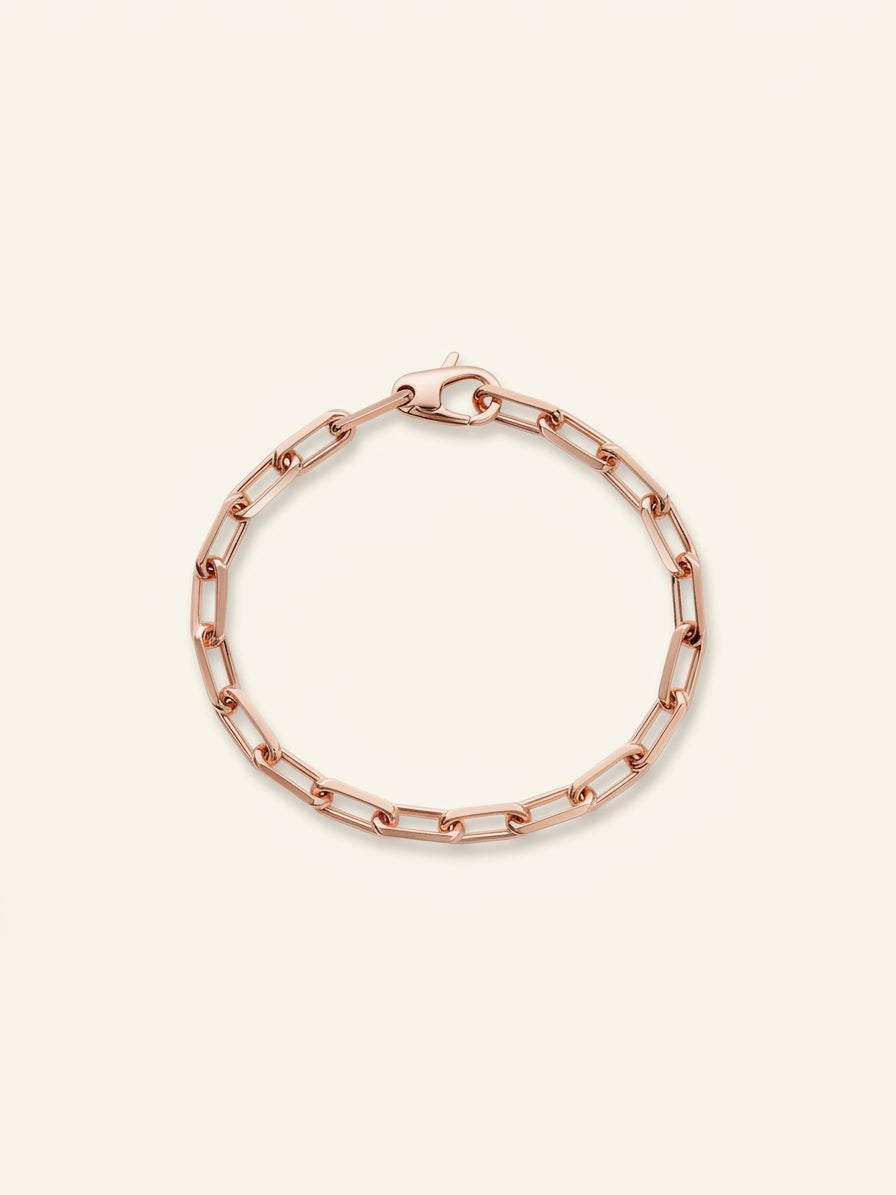 Cartier Santos chain bracelet medium 18ct rose gold 20cm, UK version