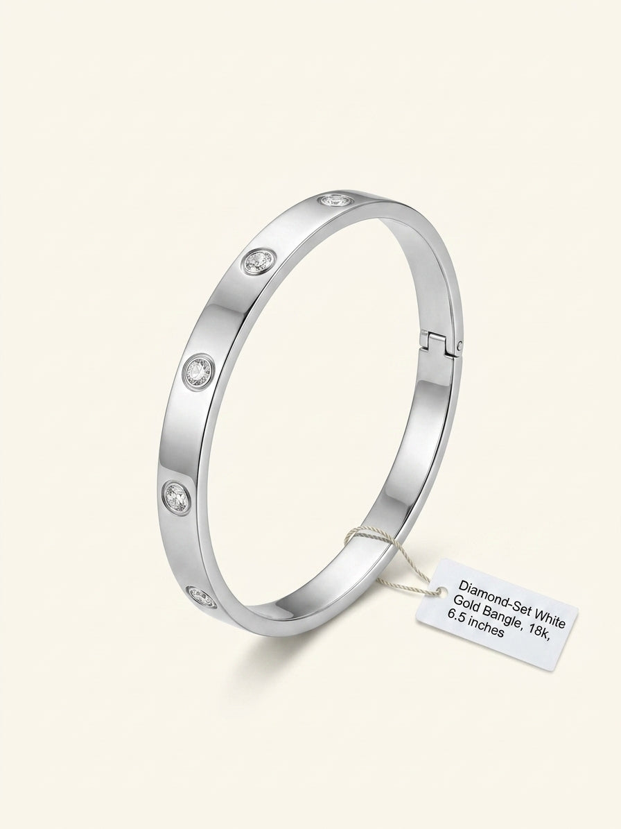 Cartier LOVE bracelet 18ct white gold with diamonds, imported from the UK