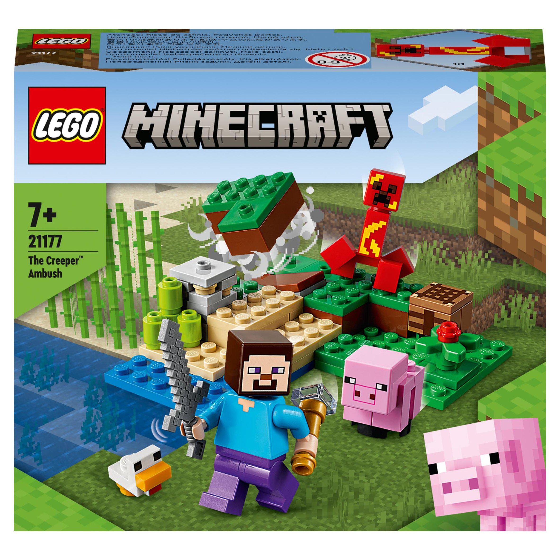 LEGO Minecraft The Creeper Ambush with Pig Figures Set 21177 GOODS Sainsburys   