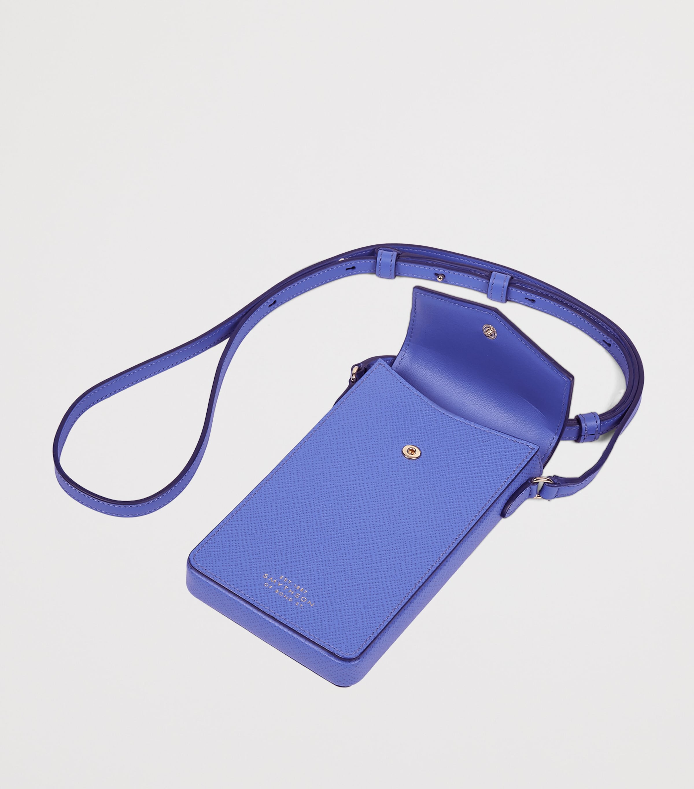 Smythson calfskin Panama envelope phone case (British brand)