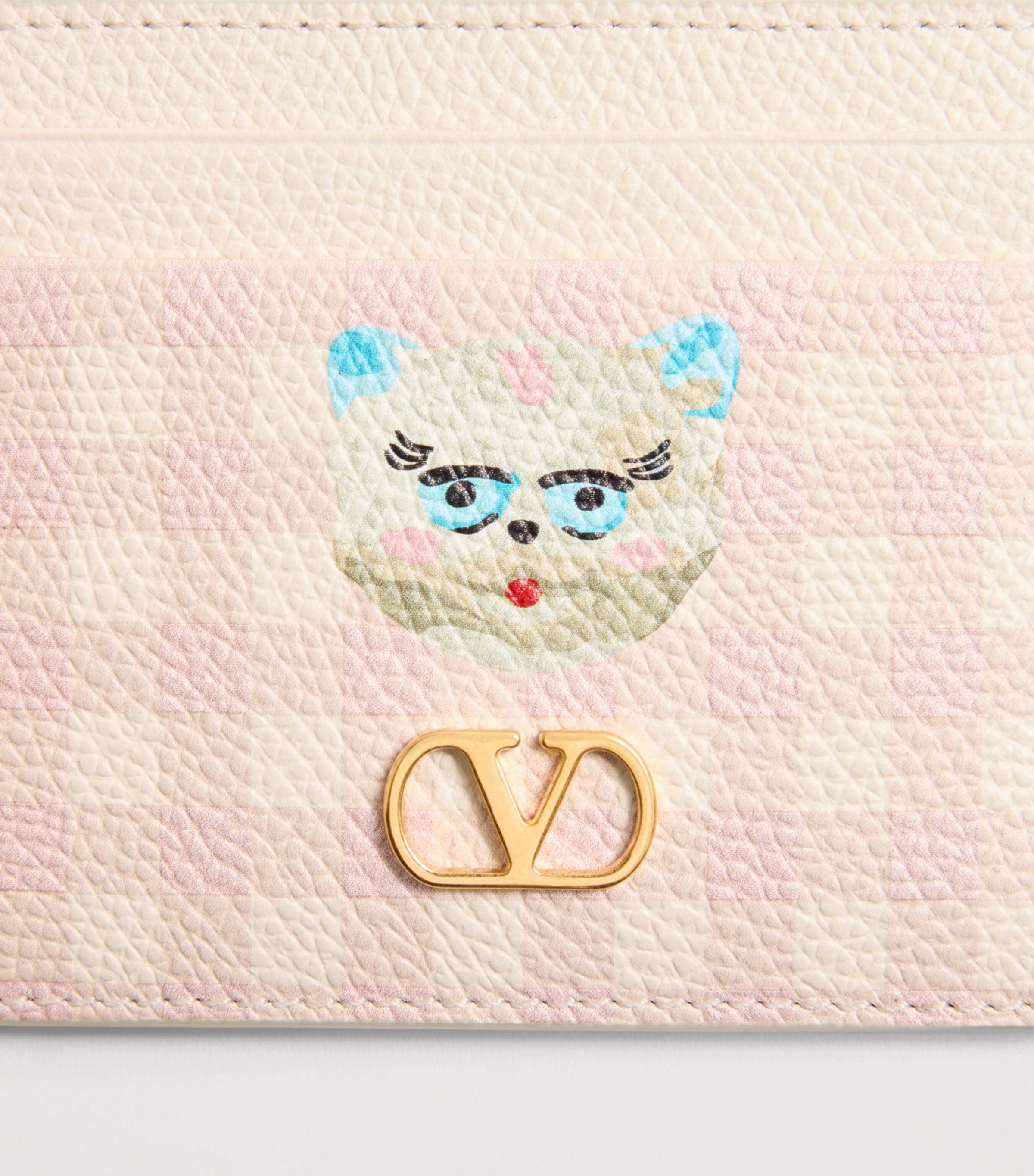 Valentino Garavani VLogo Signature grained leather card holder, imported from the UK