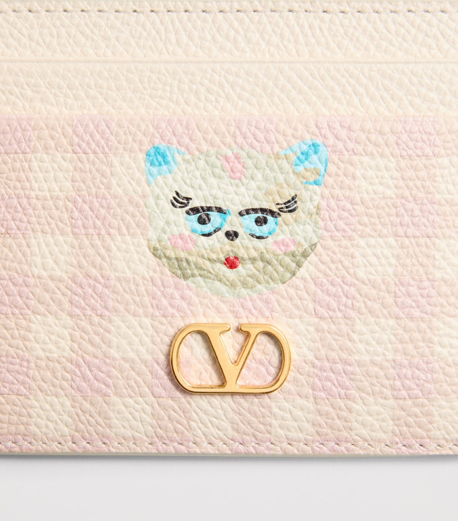 Valentino Garavani VLogo Signature grained leather card holder, imported from the UK