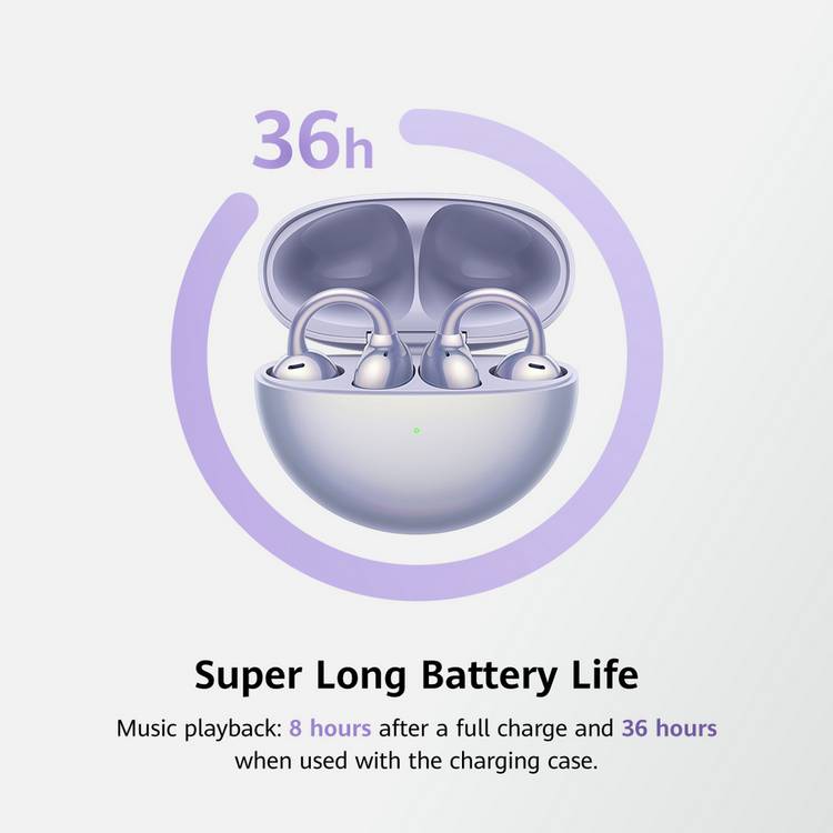 Huawei FreeClip open-ear earbuds purple - British product