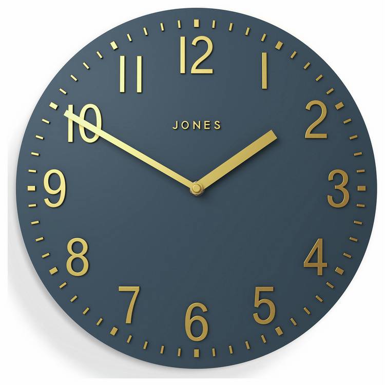 Jones Clocks navy blue wall clock 30cm, UK version