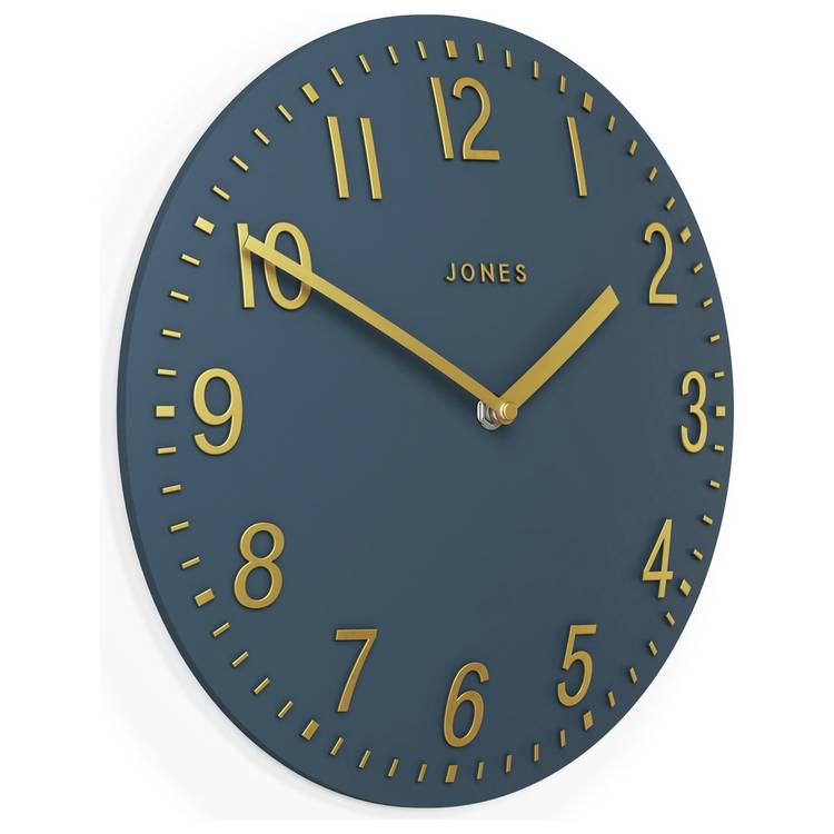 Jones Clocks navy blue wall clock 30cm, UK version