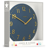 Jones Clocks navy blue wall clock 30cm, UK version