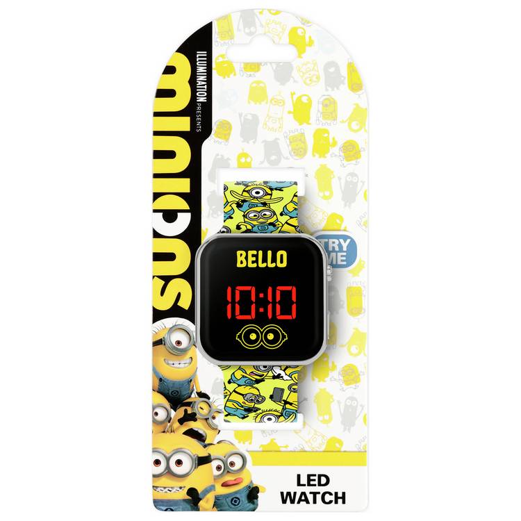 Disney Minions kids yellow and blue printed watch, UK version