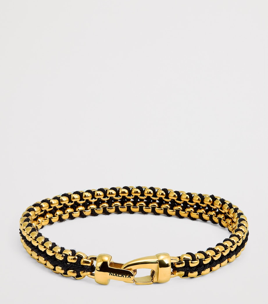 Nialaya box chain bracelet gold-plated 8mm (British brand)