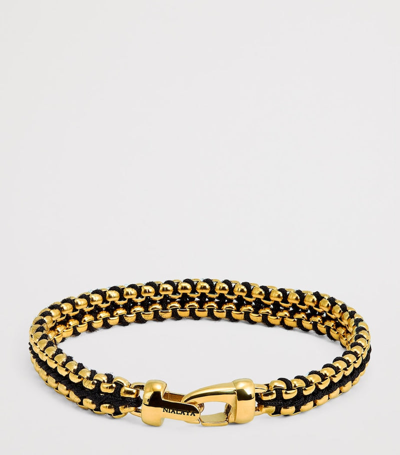 Nialaya box chain bracelet gold-plated 8mm (British brand)