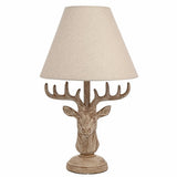 Hestia Stags Head Table Lamp beige ceramic 18 inch, UK version
