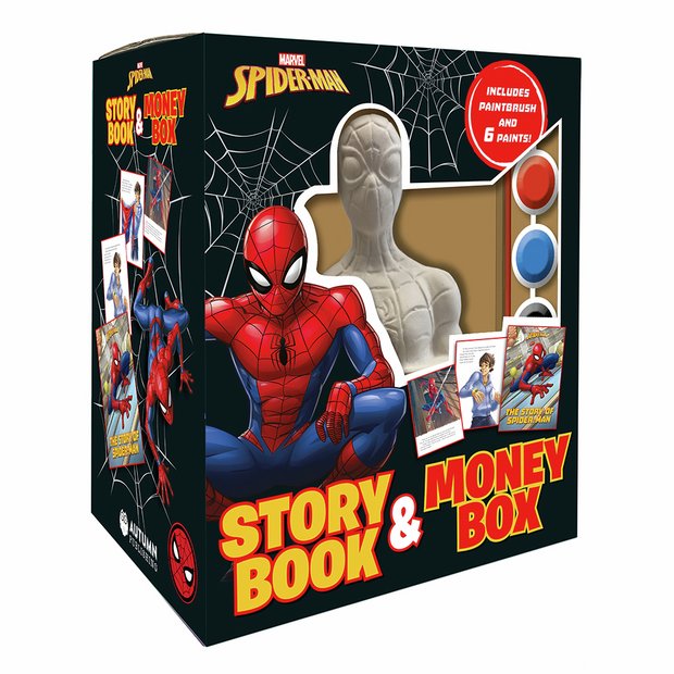 Marvel Spiderman story book and money box set, UK version