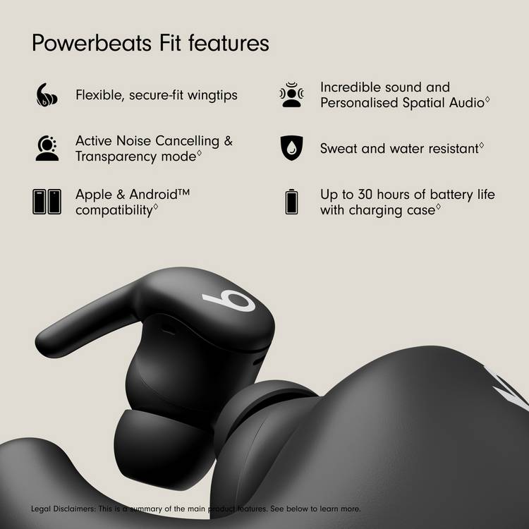 Beats Powerbeats Fit wireless earbuds Jet Black - British product